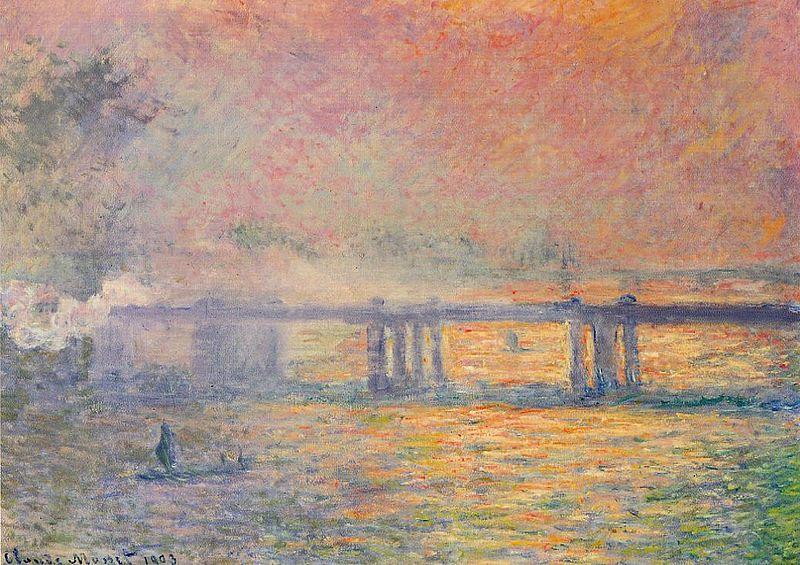 Claude Monet Charing Cross Bridge Norge oil painting art